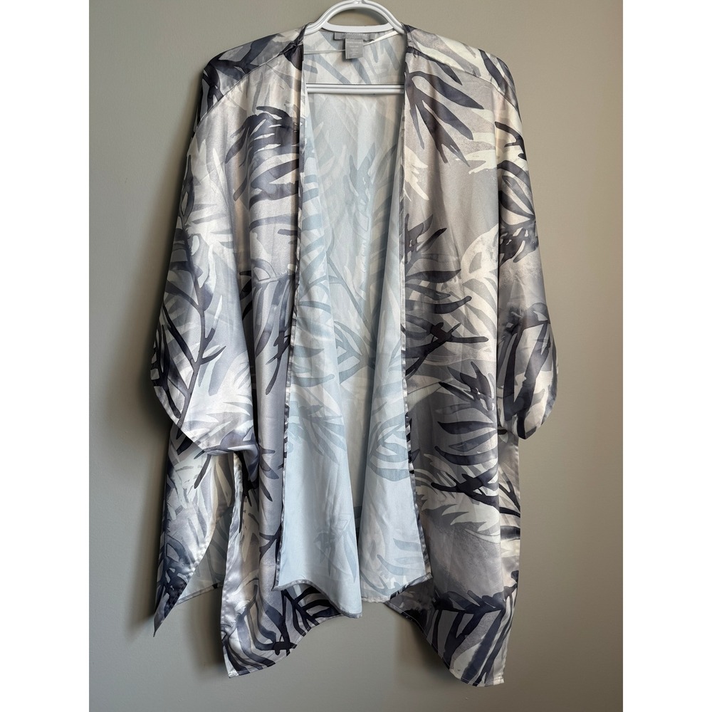 Nordstrom Tropical Palm Print Kimono Wrap Cardigan Coverup One Size Boho Chic